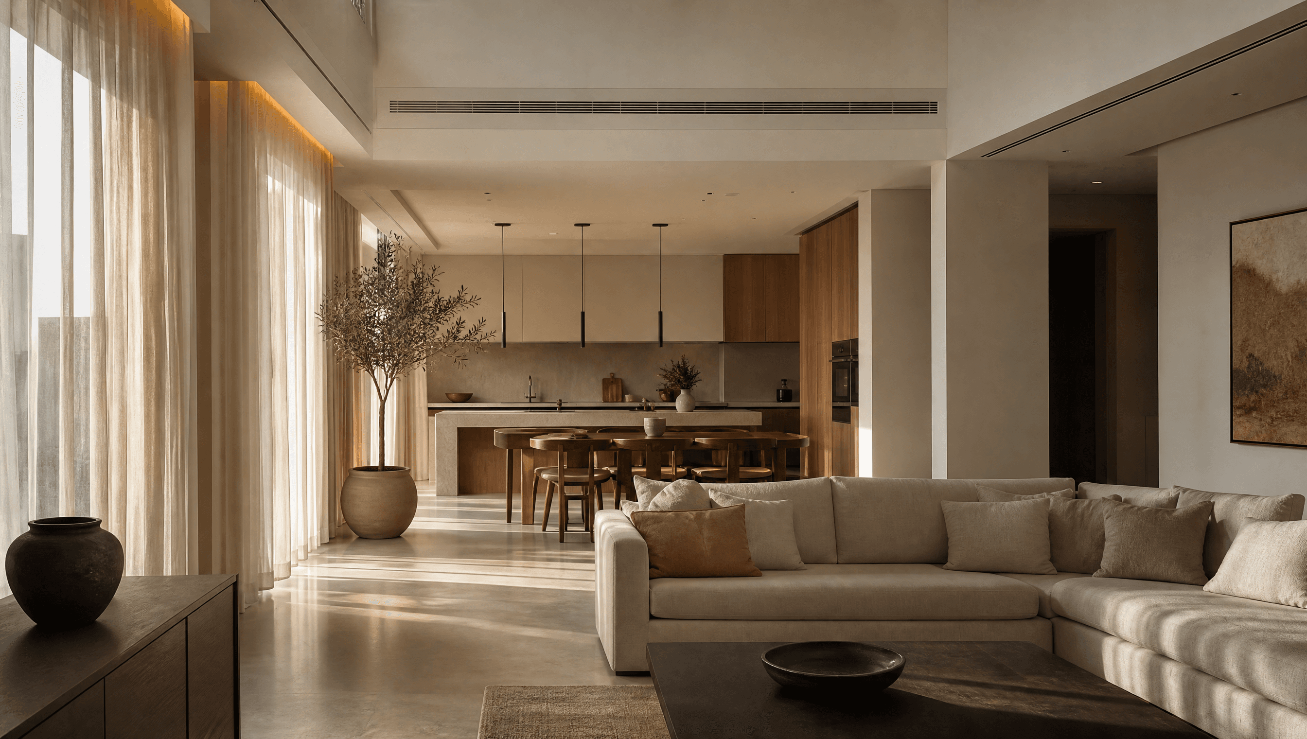 A calm contemporary Doha home after the work is complete